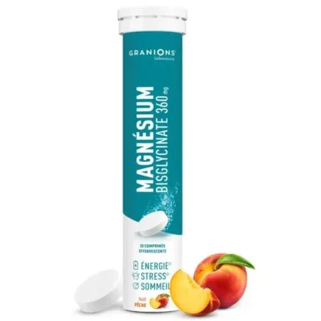 Granions Magnésium Bisglycinate 360mg 20 comprimés effervescents - Univers Pharmacie