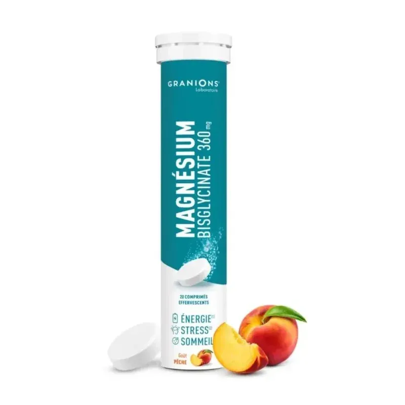 Granions Magnésium Bisglycinate 360mg 20 comprimés effervescents - Univers Pharmacie