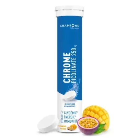 Granions Chrome Picolinate 250mg 20 comprimés effervescents - Univers Pharmacie