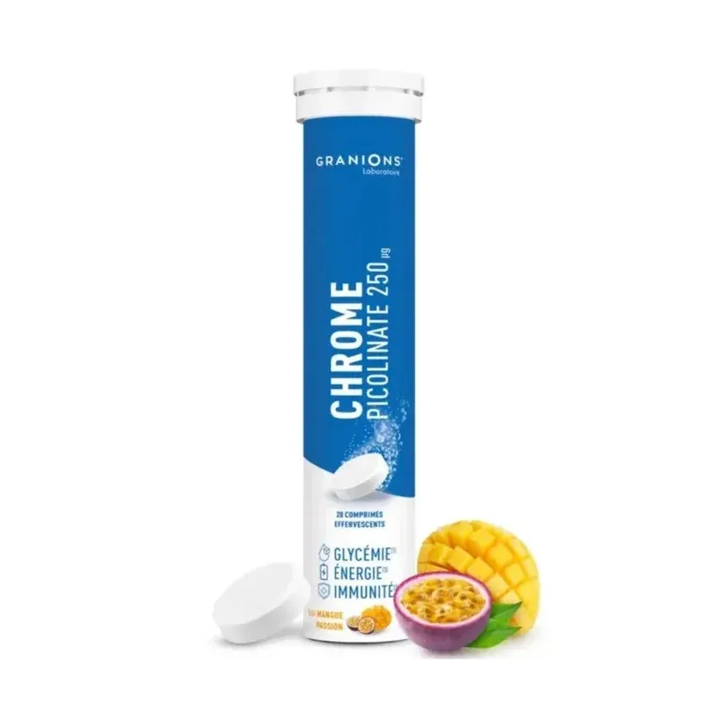 Granions Chrome Picolinate 250mg 20 comprimés effervescents - Univers Pharmacie