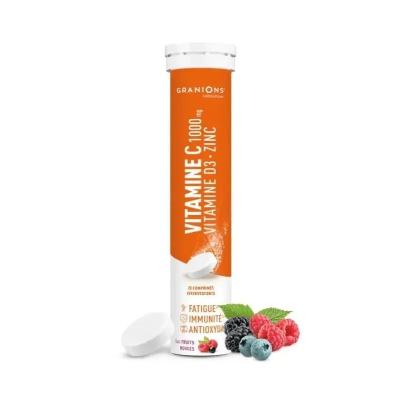 Granions Vitamine C 1000mg Vitamine D3 20 comprimés effervescents - Univers Pharmacie