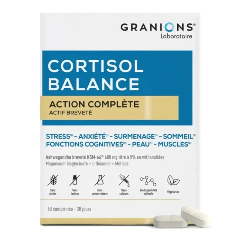 Granions Cortisol Balance Action Complète 60 comprimés - Univers Pharmacie