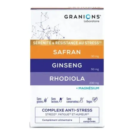 Granions Sérénité & Résistance au Stress 30 comprimés - Univers Pharmacie
