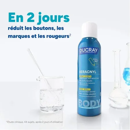 Ducray Keracnyl Spray Corps Asséchant Anti-boutons 150ml - Efficace en 2 jours