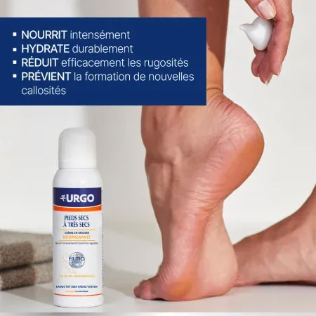 Urgo Filmomousse Crème en Mousse Nourrissante Pieds Secs à Très Secs 125ml - Univers Pharmacie