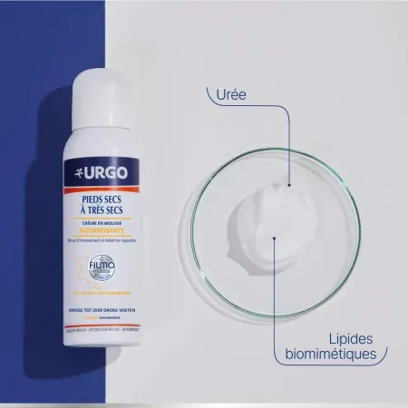 Urgo Filmomousse Crème en Mousse Nourrissante Pieds Secs à Très Secs 125ml - Univers Pharmacie