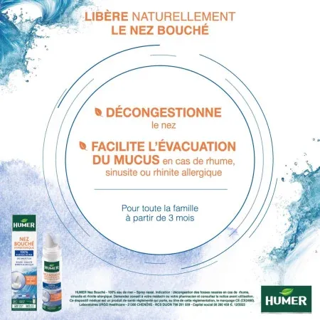 Humer Nez Bouché Hypertonique 50ml - Univers Pharmacie