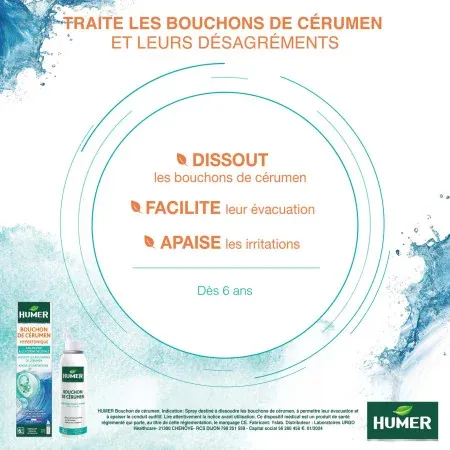 Humer Bouchon de Cérumen 50ml - Univers Pharmacie