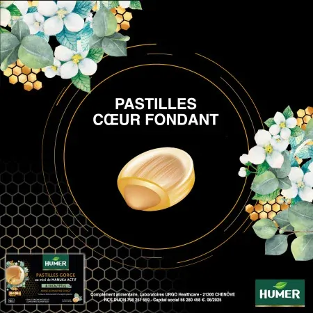Humer Pastilles Gorge au Miel de Manuka Actif X16 - Univers Pharmacie