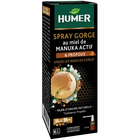 Humer Spray Gorge au Miel de Manuka 20ml - Univers Pharmacie