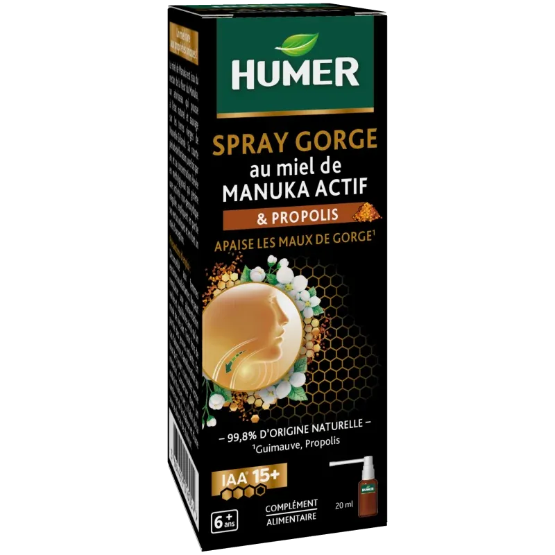 Humer Spray Gorge au Miel de Manuka 20ml - Univers Pharmacie