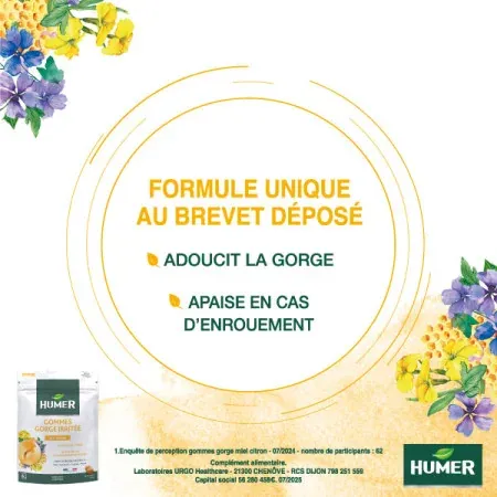Humer Gommes Gorge Sensible Citron X30 - Univers Pharmacie