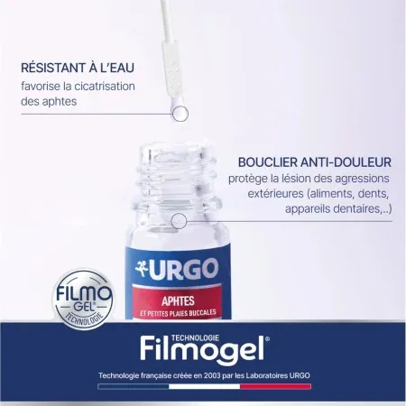 Urgo Aphtes & Petites Plaies Buccales Filmogel 6ml 4 - Univers Pharmacie