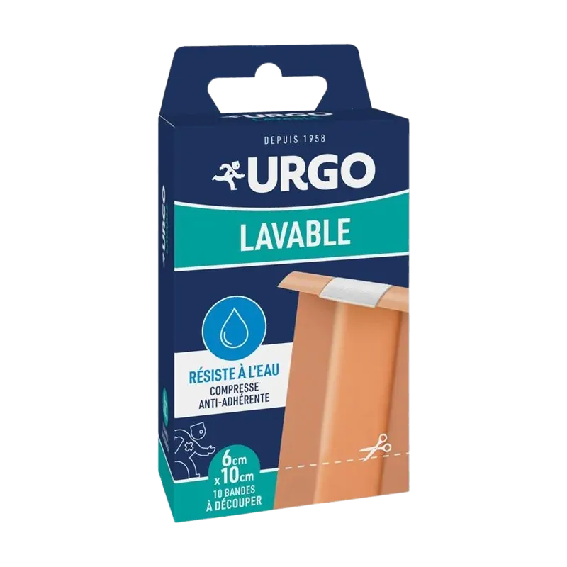 Urgo Lavable Pansement Adhésif 10X6cm 10 pièces - Univers Pharmacie
