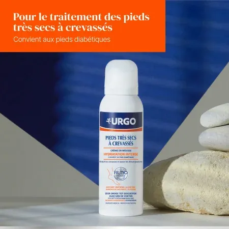 Urgo Filmomousse Pieds Très Secs à Crevassés Crème en Mousse Hydratation Intense 125ml 3 - Univers Pharmacie