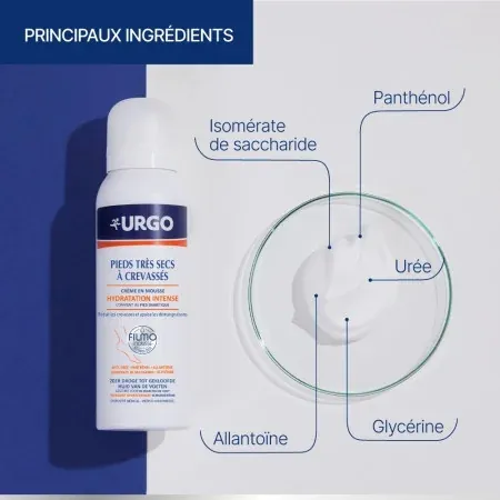 Urgo Filmomousse Pieds Très Secs à Crevassés Crème en Mousse Hydratation Intense 125ml 5 - Univers Pharmacie