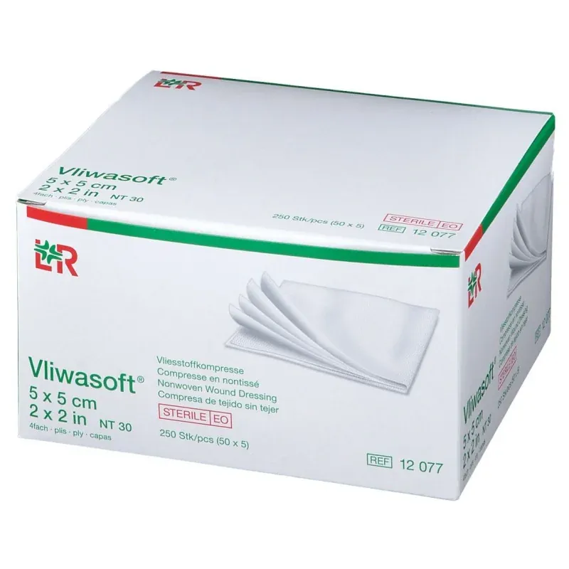 Vliwasoft Compresse en Nontissé 5X5cm 250 pièces - Univers Pharmacie