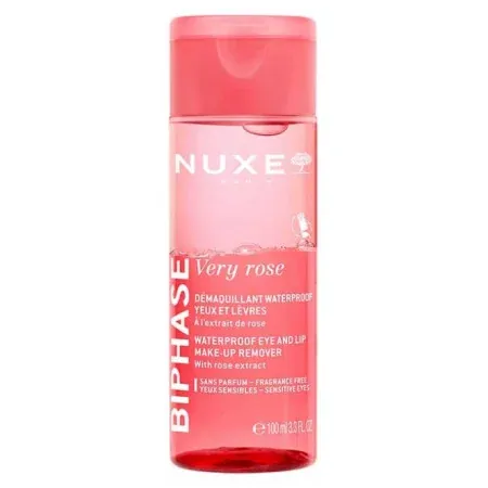 Nuxe Very Rose Biphase Démaquillant Waterproof Yeux et Lèvres 100ml - Univers Pharmacie