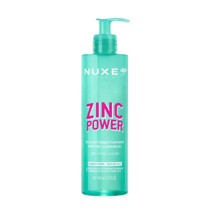 Nuxe Zinc Power Gelée Nettoyante Purifiante 400ml - Univers Pharmacie