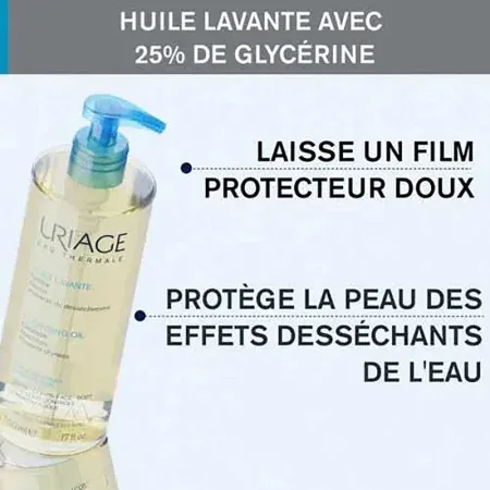 Uriage Derm-Phy Huile Lavante 500ml - Film protecteur doux