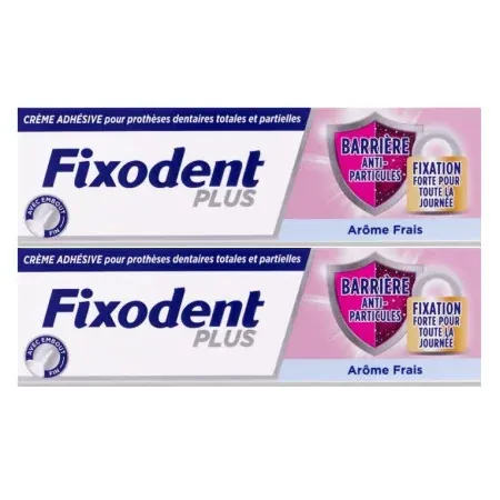Fixodent Plus Barrière Anti-particules Arôme Frais 2X35g - Univers Pharmacie