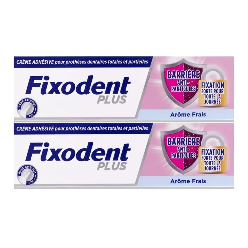 Fixodent Plus Barrière Anti-particules Arôme Frais 2X35g - Univers Pharmacie