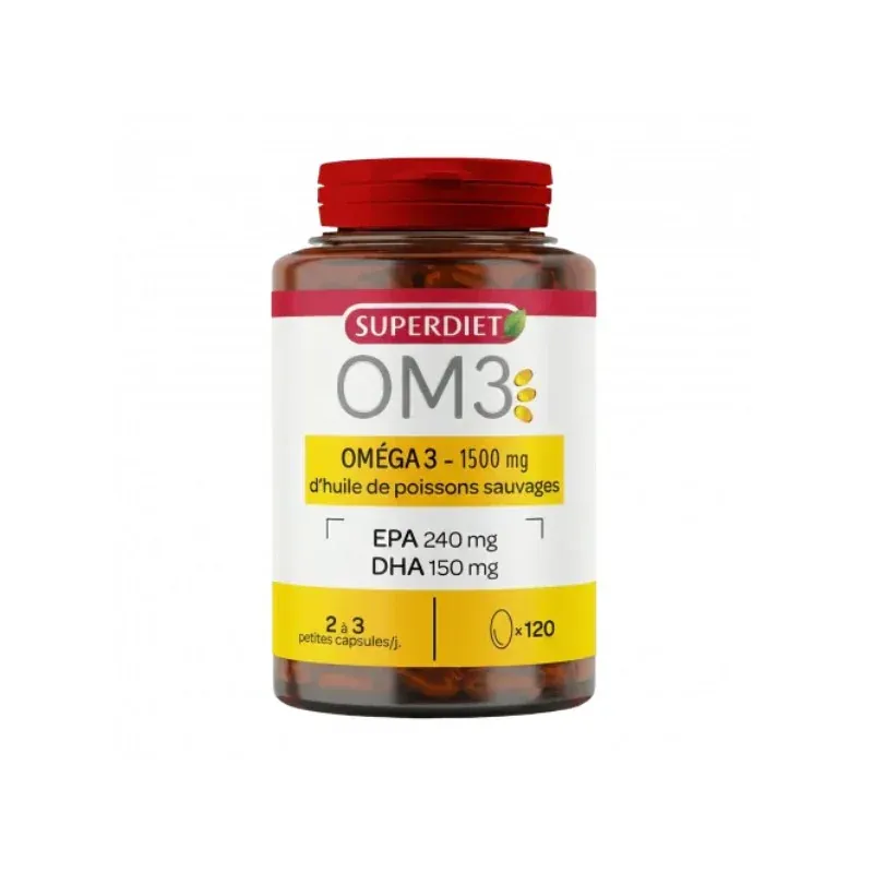 Superdiet OM3 Oméga 3 1500mg 120 capsules - Univers Pharmacie