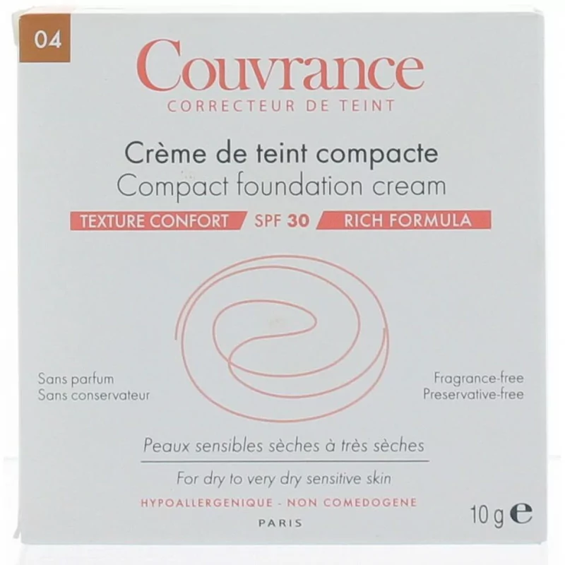 Avène Crème de Teint Compacte Couvrance Confort Miel 4.0