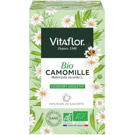 Vitaflor Camomille Bio Confort Digestif 18 sachets - Univers Pharmacie