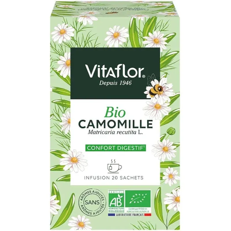 Vitaflor Camomille Bio Confort Digestif 18 sachets - Univers Pharmacie