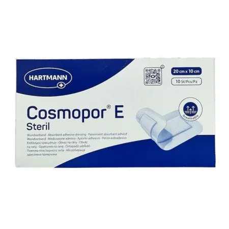 Cosmopor E Steril Pansement Absorbant Adhésif 20X10cm X10 - Univers Pharmacie