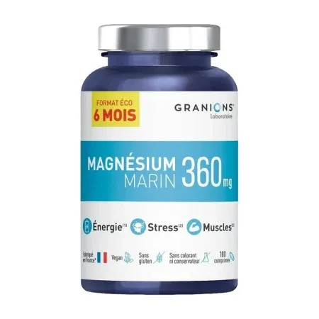 Granions Magnésium Bisglycinate 360mg 180 gélules - Univers Pharmacie