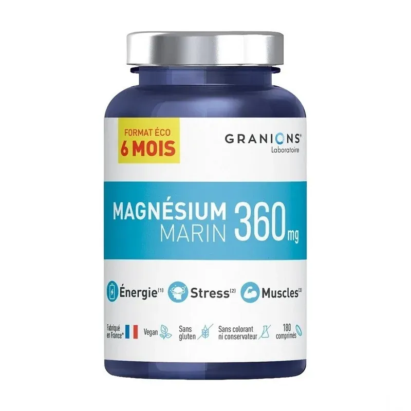 Granions Magnésium Bisglycinate 360mg 180 gélules - Univers Pharmacie