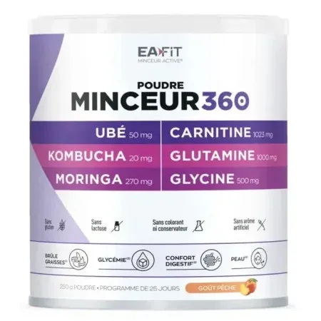 EaFit Poudre Minceur 360 Ubé Kombucha Moringa 250g - Univers Pharmacie