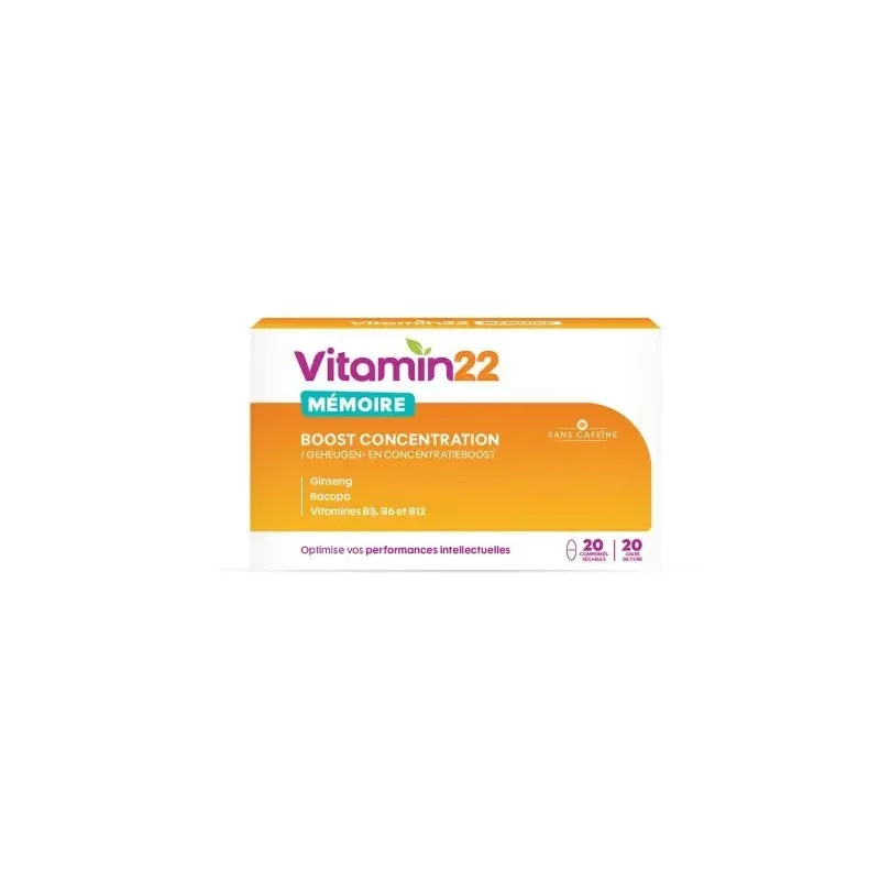 Vitamin'22 Mémoire Boost Concentration 20 comprimés sécables - Univers Pharmacie
