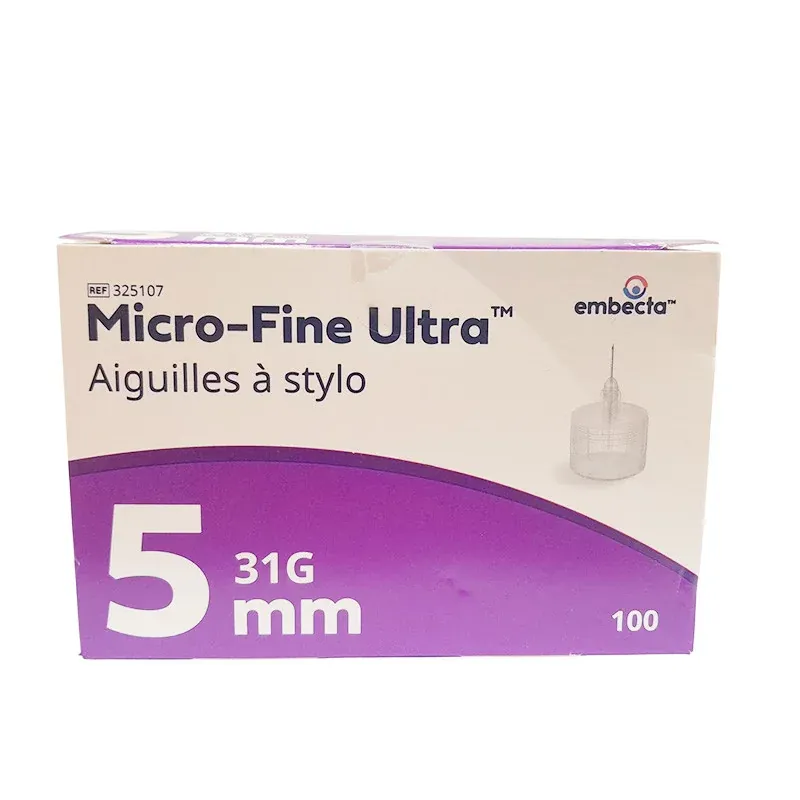 Embecta Micro-Fine Ultra Aiguilles à Stylo 5mm 31G 100 pièces - Univers Pharmacie