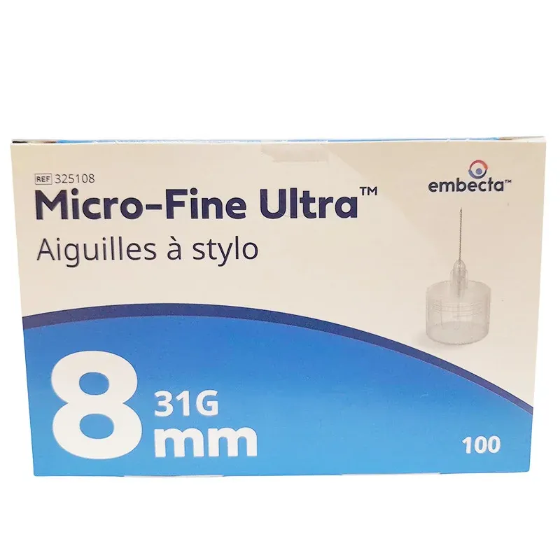 Embecta Micro-Fine Ultra Aiguilles à Stylo 8mm 31G 100 pièces - Univers Pharmacie