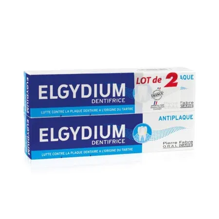 Elgydium Dentifrice Antiplaque 2X75ml - Univers Pharmacie