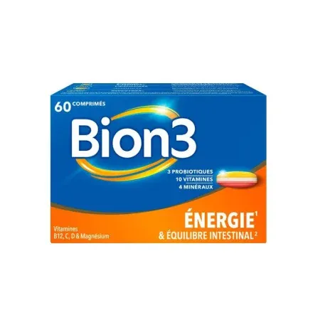 Bion3 Energie et Equilibre Intestinal 60 comprimés - Univers Pharmacie