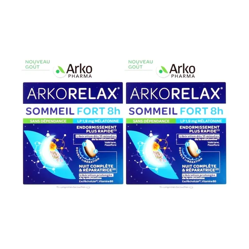 Arkopharma Arkorelax Sommeil Fort 8h 2X15 comprimés - Univers Pharmacie