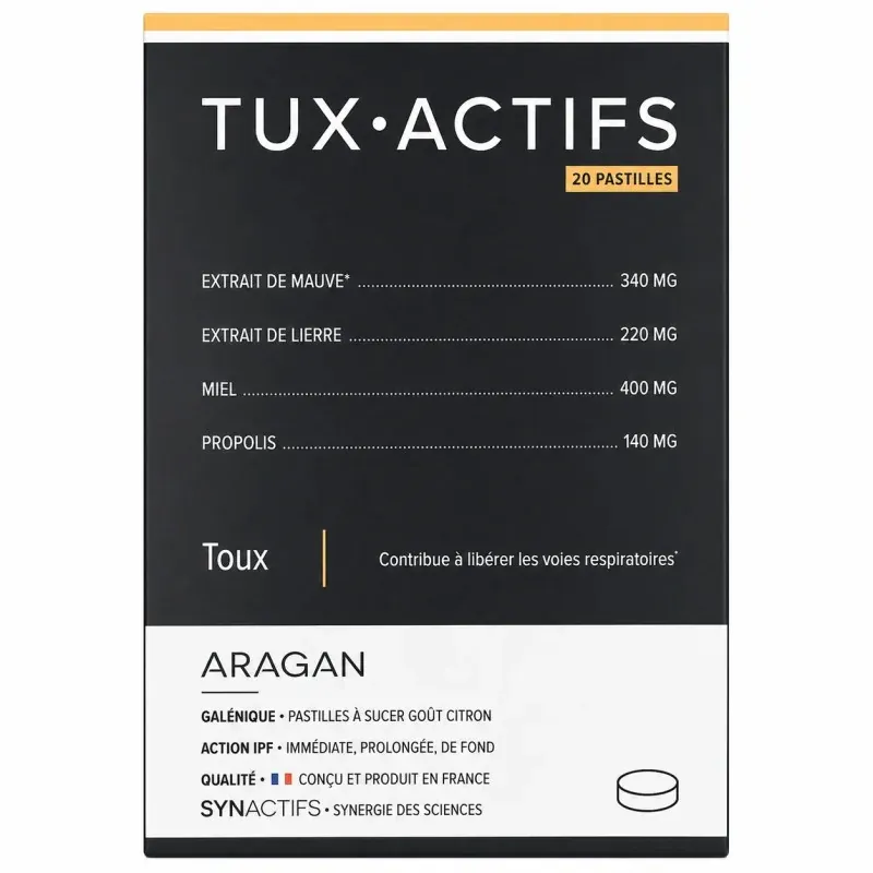 Aragan TuxActifs 20 pastilles - Univers Pharmacie