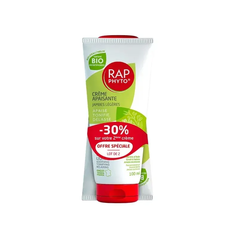 Rap Phyto Crème Apaisante Jambes Légères 2X100ml - Univers Pharmacie