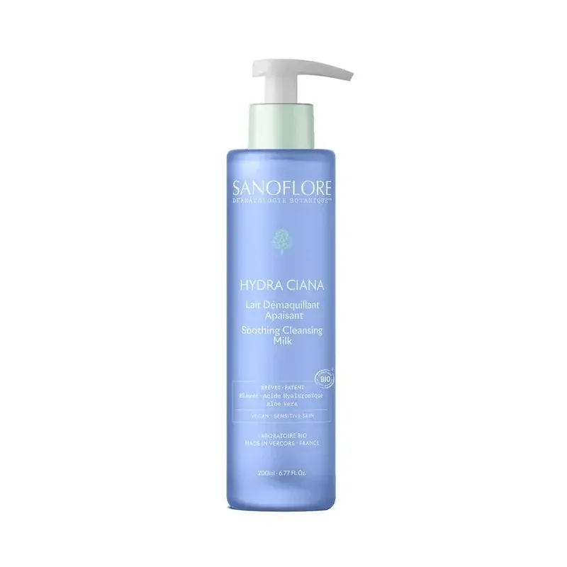 Sanoflore Hydra Ciana Lait Démaquillant Apaisant Bio 200ml
