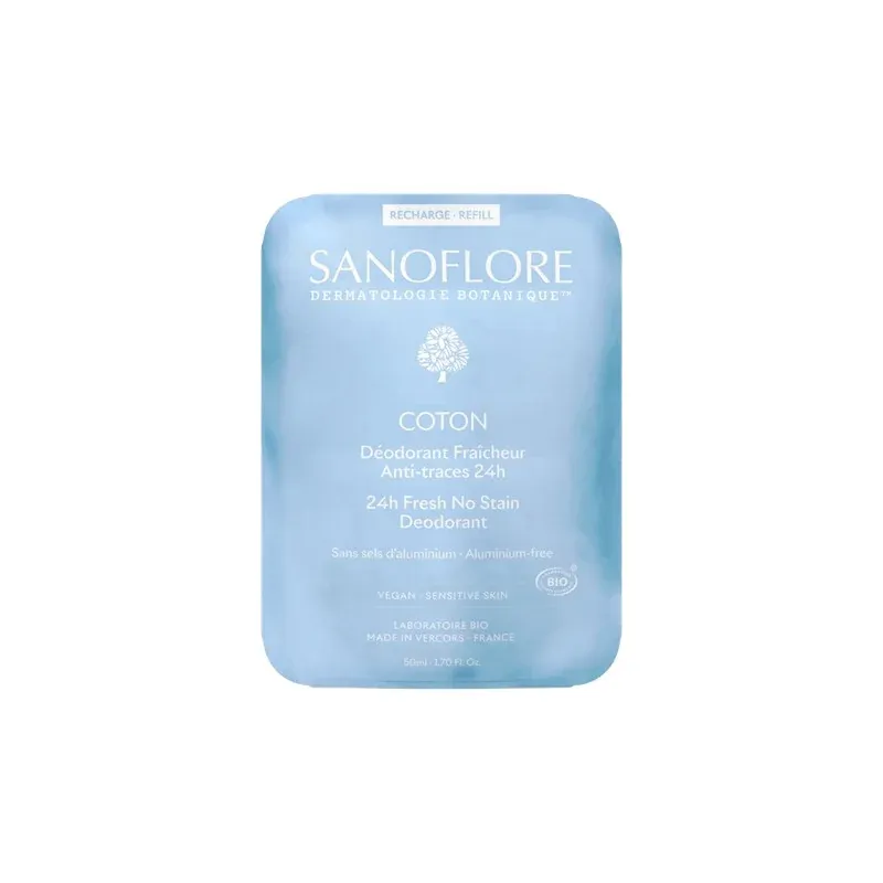 Sanoflore 24H Coton Déodorant Fraîcheur Anti-traces 24h Bio 50ml - Univers Pharmacie