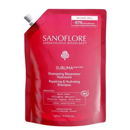Sanoflore Sublima Shampooing Réparateur Hydratant Bio Recharge 400ml - Univers Pharmacie