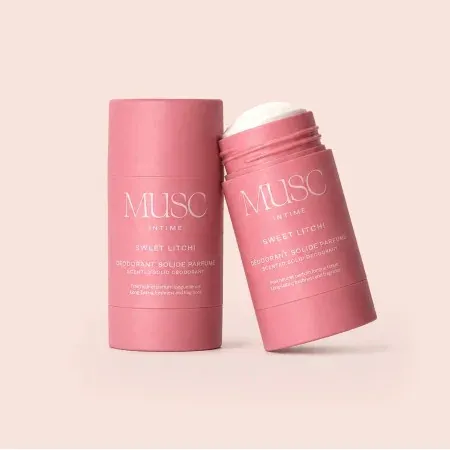Musc Intime Déodorant Solide Parfumé Sweet Litchi 50g - Flacon ouvert