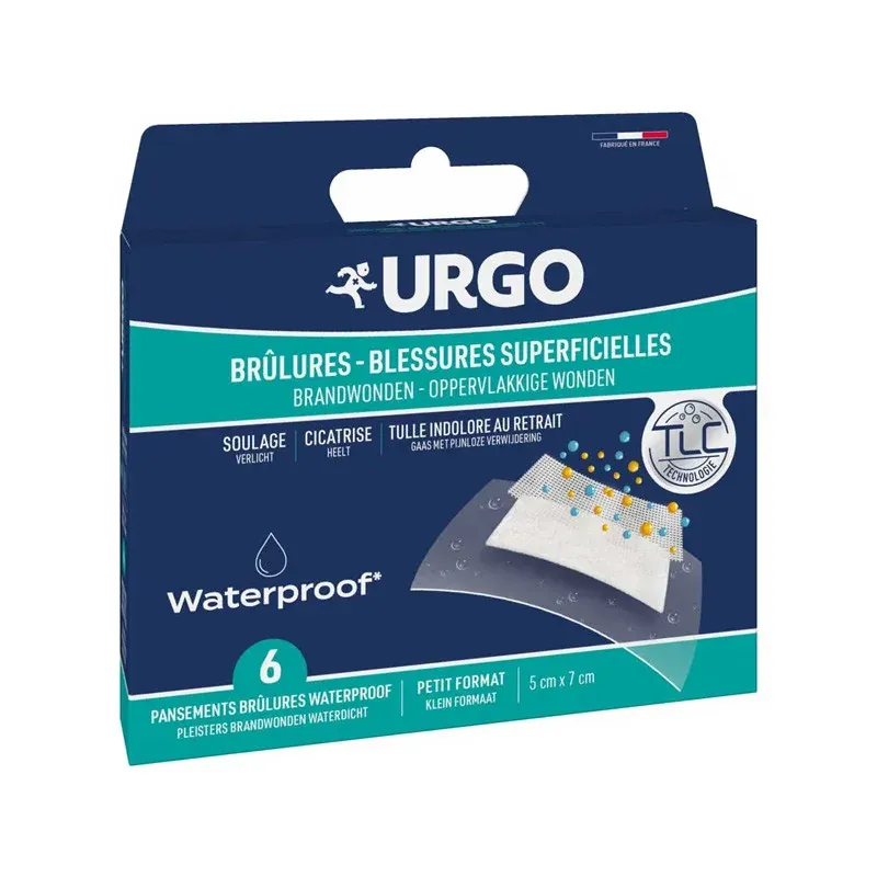 Urgo Brûlure Waterproof Petit Format 5X7cm 6 pansements - Univers Pharmacie