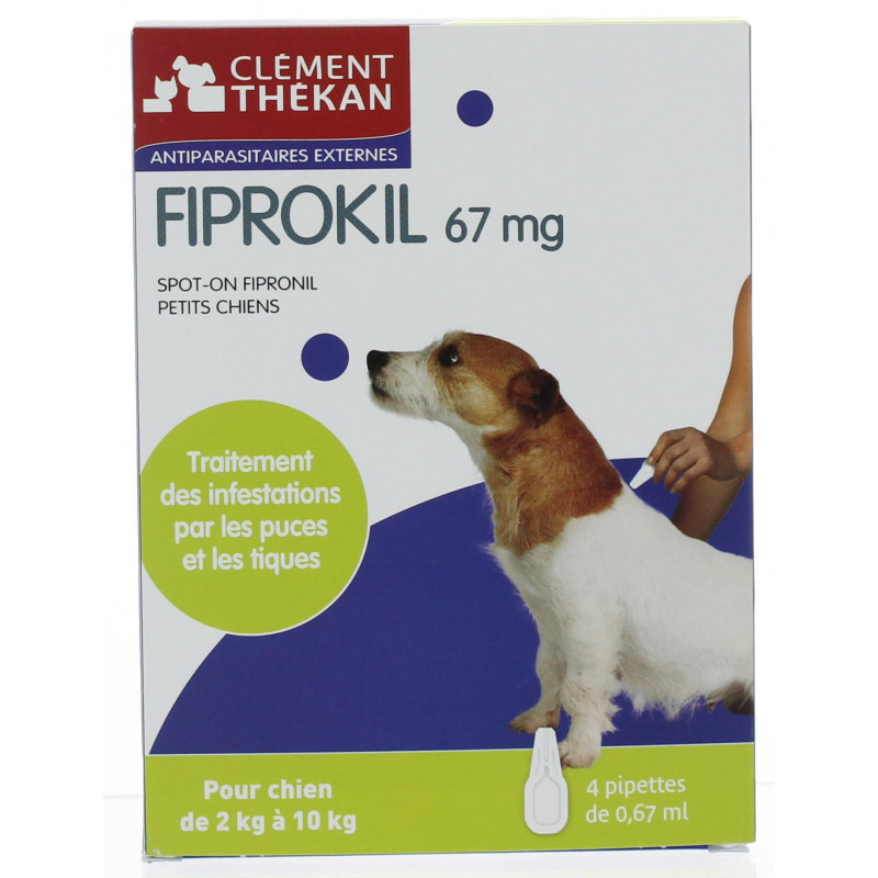 Fiprokil 67 mg Petits Chiens Clément Thékan 4 pipettes
