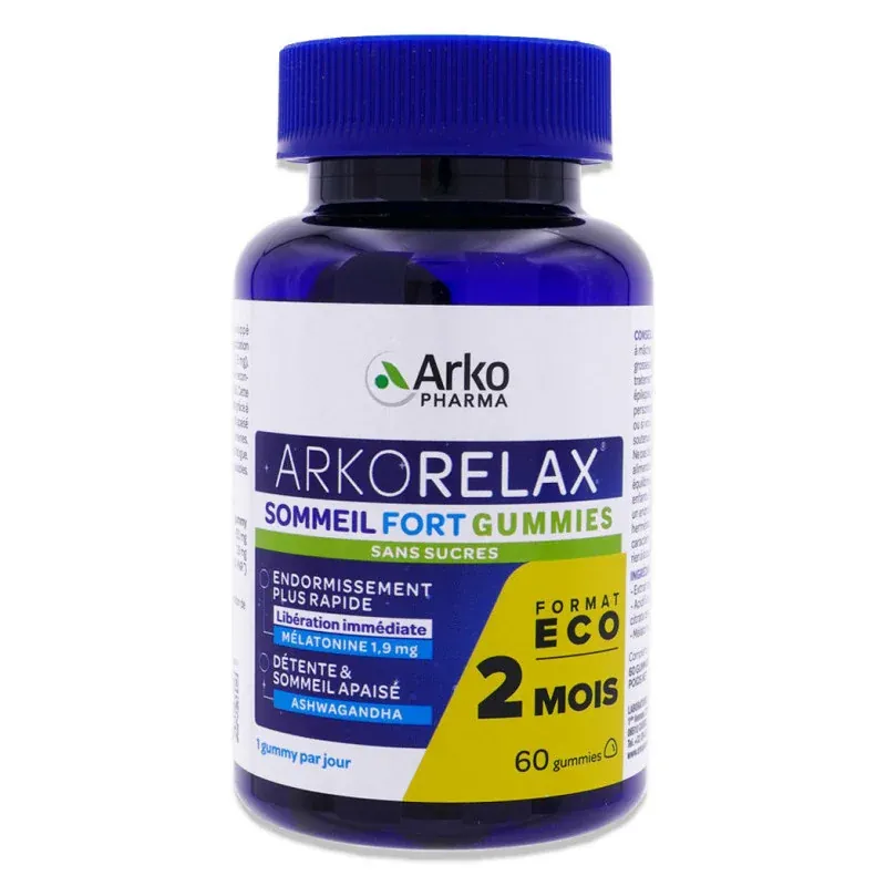 Arkopharma Arkorelax Sommeil Fort Gummies sans sucres X60 - Univers Pharmacie