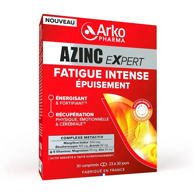 Arkopharma Azinc Expert Fatigue Intense Épuisement 30 comprimés - Univers Pharmacie